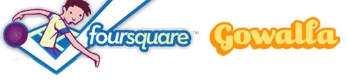 Foursquare and Gowalla logos displayed side by side.