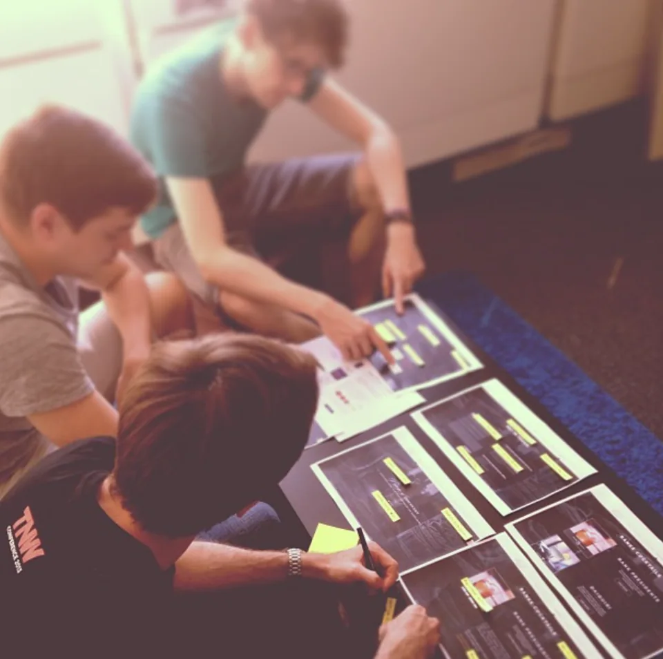 Reviewing printed designs together at Harkable