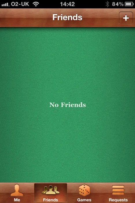 Apple Game Center Friends screen displaying “No Friends”.