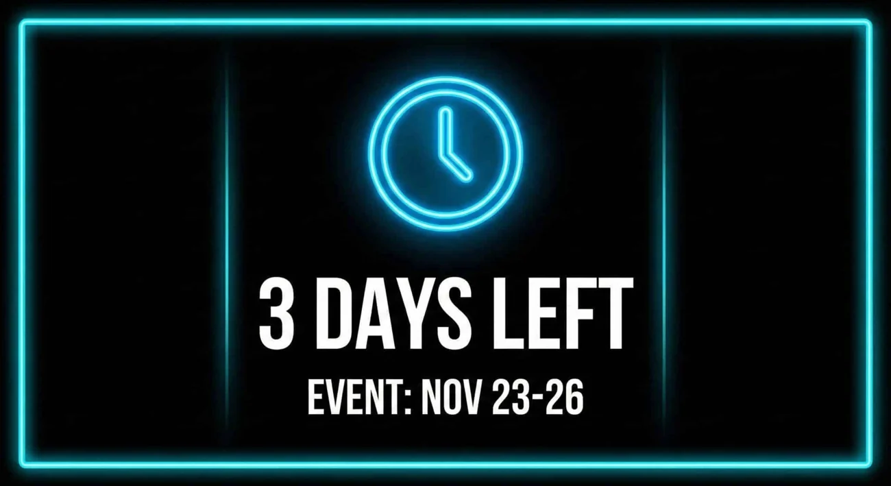 AI-generated event-countdown graphic reading “3 days left”.