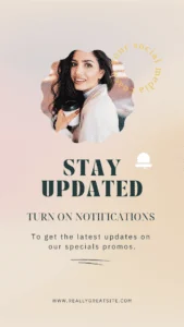 Canva story template inviting viewers to turn on notifications.