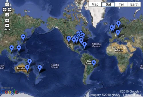 Archived Google map with markers for the animal-death reports discussed in the article.
