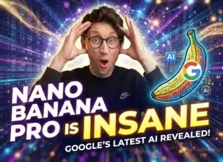 YouTube thumbnail for a video titled 'Nano Banana Pro is Insane' featuring the presenter looking very surprised.